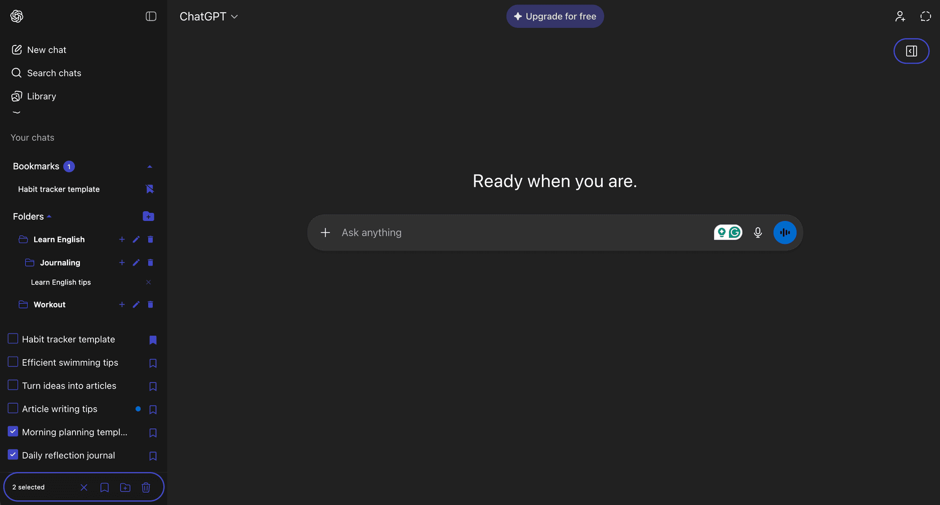 Chatrik Chrome extension interface showing organized chat folders